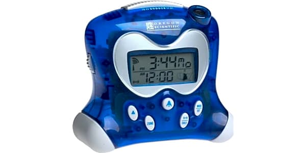Oregon Scientific Self setting atomic travel thermometer alarm clock