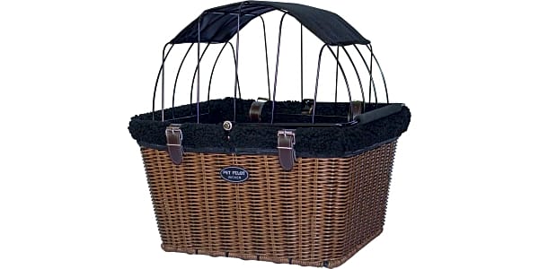 Petsafe solvit tagalong wicker bicycle basket top