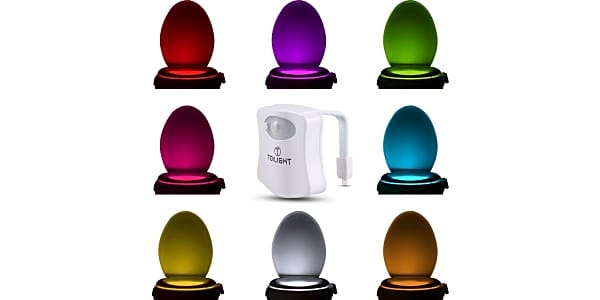 2 PACK LumiLux Toilet Light with Motion Detection Sensor - 16-Color LED  (White)