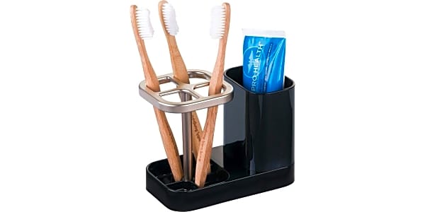 Luvan Toothbrush Holders for Bathrooms,White Toothbrush Stand,Plastic  Electric Toothbrush and Toothpaste Organizer 