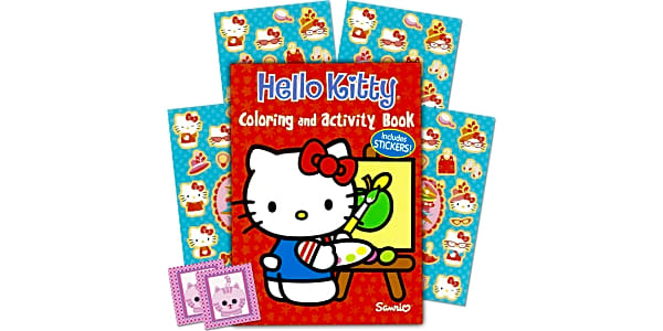 Hello Kitty Set of 3 Jumbo Coloring and Activity Books with Stickers for Kids