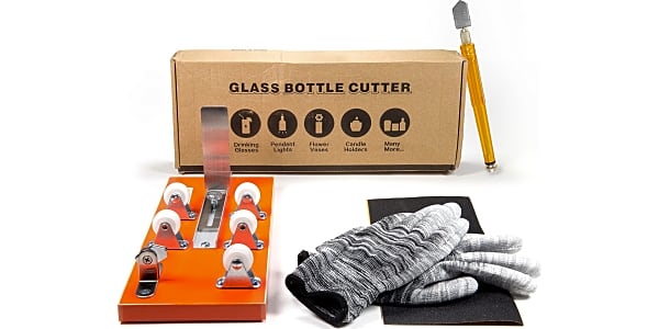 Home Pro Shop Premium Glass Bottle Cutter Kit - DIY Wood Base