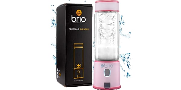 Brio Portable Blender for Shakes and Smoothies - Personal Blender for Gym &  Healthy Lifestyle, Glass Smoothie Blender - Mini Blender 450mls, Electric  Protein Shaker Bottle, Travel Blender 