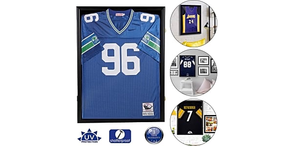 DisplayGifts Large Jersey Display Case Frame Shadow Box to Display a Sport  Jersey Military Uniform Motorcyle Jacket, Football Baseball Hockey Jersey,  UV Protection Acrylic Door 