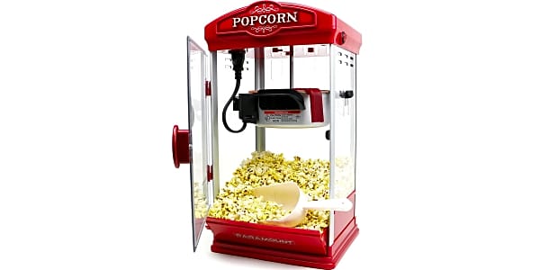 Superior Popcorn Black Countertop Movie Night Popcorn Popper Machine