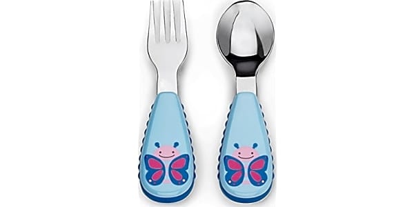 Grabease Baby Spoons Toddler Spoons Baby Silverware Toddler Utensils,  BPA-Free & Phthalate-Free for Baby & Toddler, 1 Set, Navy