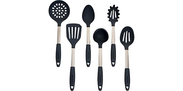 Miusco Kitchen Utensils Set with Wood Handle, Cooking Utensils, Nonstick  Silicone Utensils, Christmas Gifts, Dark Green 5 Pcs, BPA Free