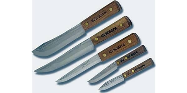 Old Hickory Ontario Knives Vintage 4 Slot Rustic Wood Kitchen Knife Holder  Rack 