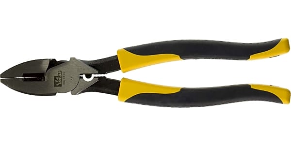 9-1/2 inch Ultra-High Leverage Lineman's Pliers with Fish Tape Puller,  Crimper, and Tether Attachment