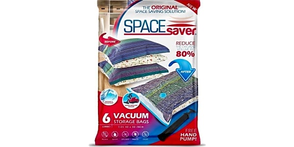 SpaceSaver vacuum seal bags are 30 percent off at