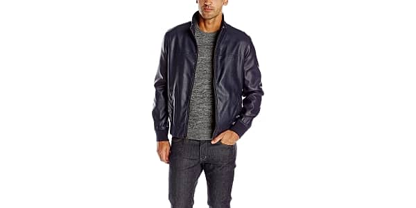 Tommy hilfiger men's smooth lamb faux leather unfilled bomber jacket store