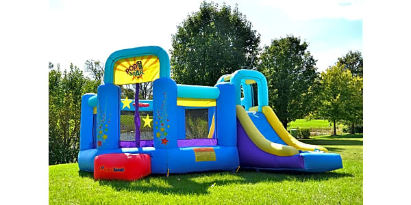 Bounceland pop star bounce house with slide outlet