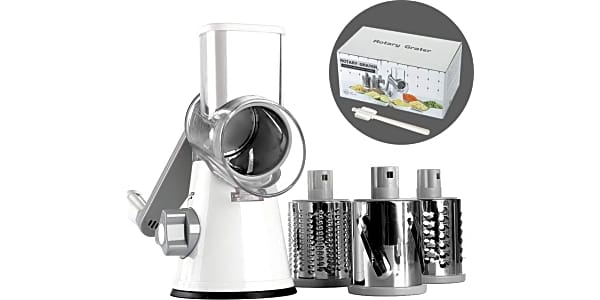 Cambom Manual Rotary Cheese Grater - Round Mandoline Slicer with Strong  Sucti