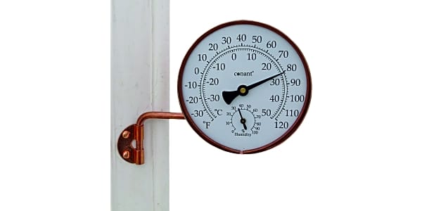 The Original Vermont Indoor/Outdoor Thermometer Brass, Solid Brass