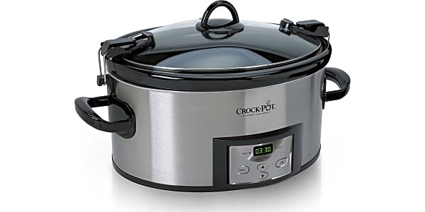 Crock-Pot 7 Quart Programmable Slow Cooker with Digital Timer, Food Warmer,  Polished Platinum