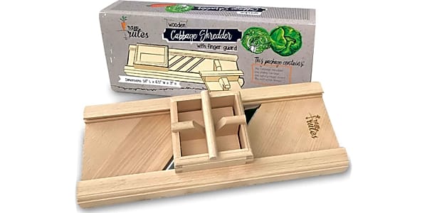 Raw Rutes - Compact Wooden Cabbage Shredder with Hand Guard