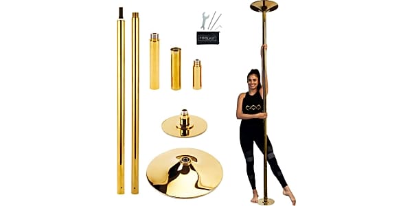 X-Dance Professional Stripper Pole Gold Spinning Static Exotic
