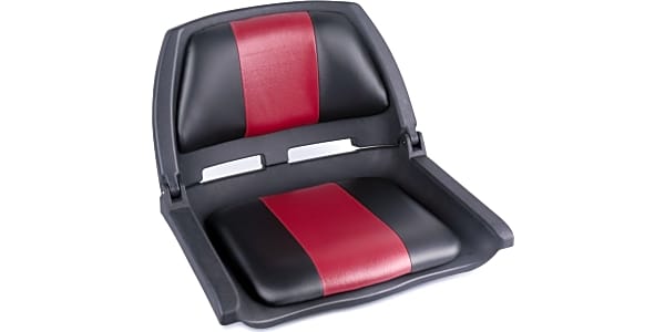 Wise Classic High Back Fishing Boat Seat, No Pinch Hinge - Red