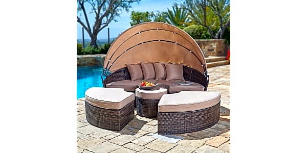 Behling canopy patio clearance daybed with cushions