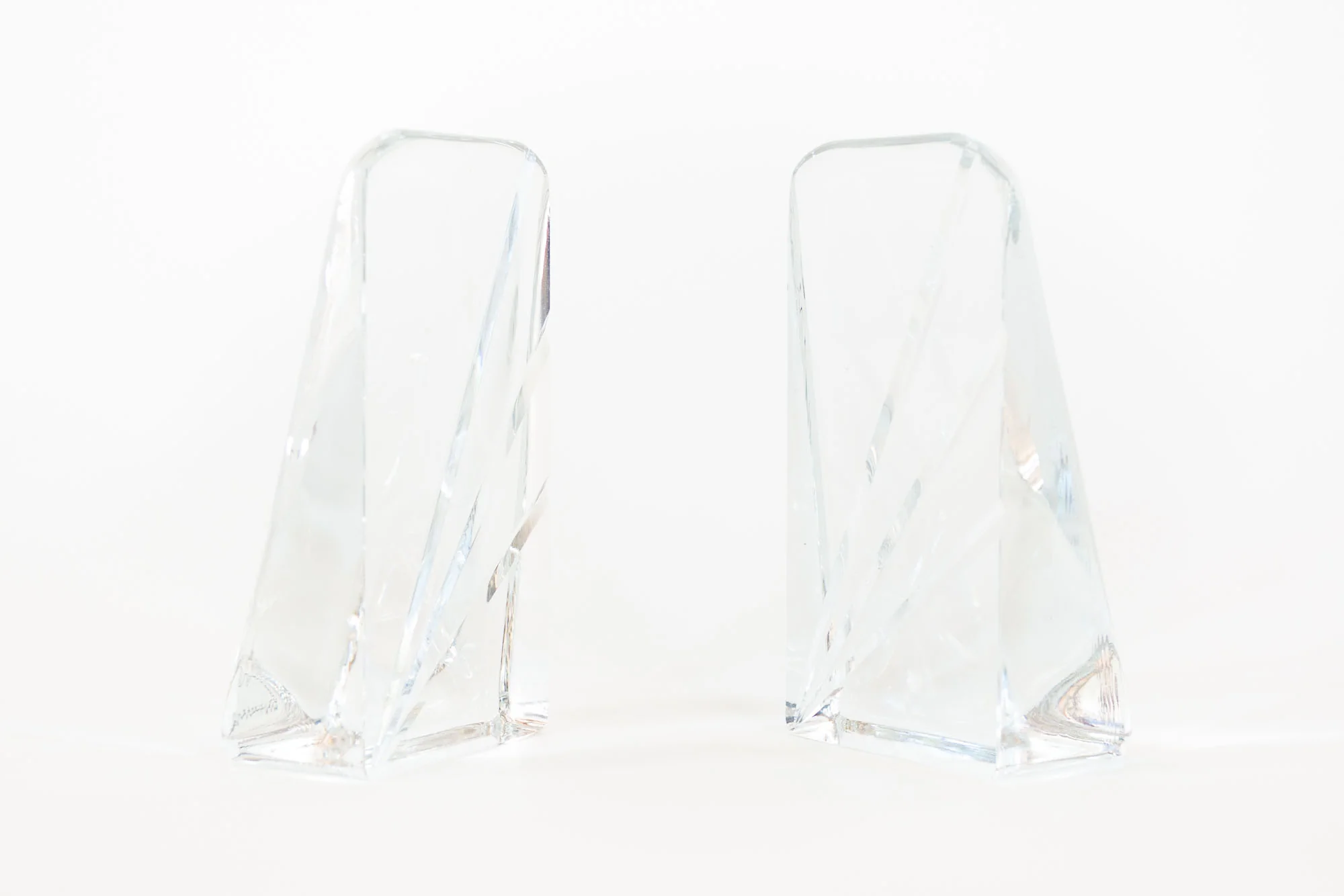 Diagonal Glass Bookends