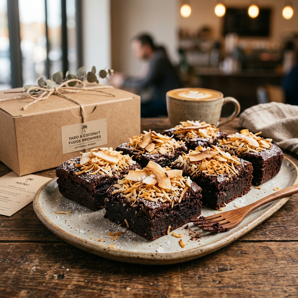 Brownies Talas Kombinasi Kelapa