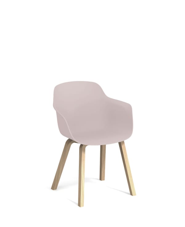 Fauteuil 4 pieds bois, coque PP - Loria