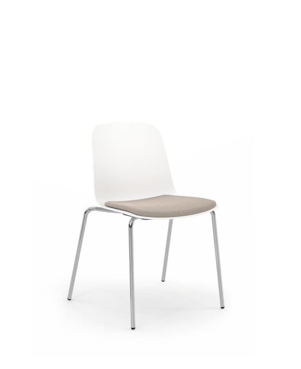 Chaise 4 pieds métal, coque PP - Loria