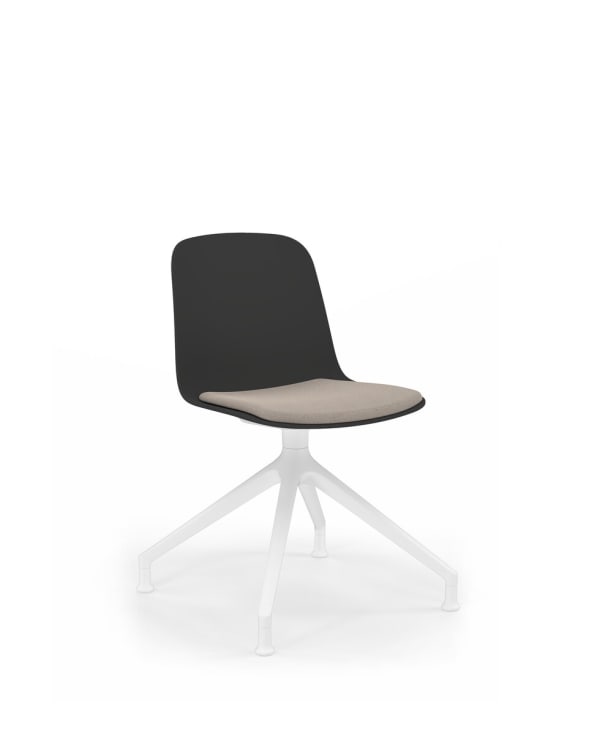 Chaise giratoire sur patins, coque PP - Loria