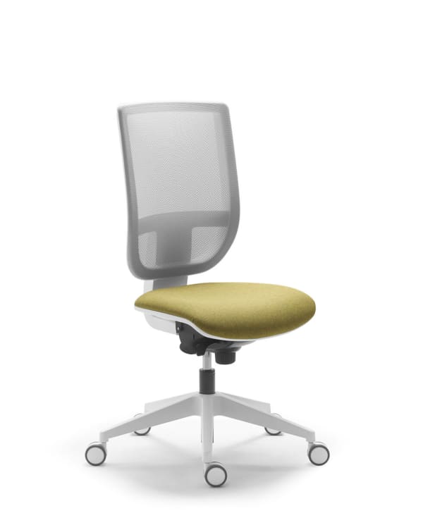 Chaise haut dossier résille, finition blanc - Tertio