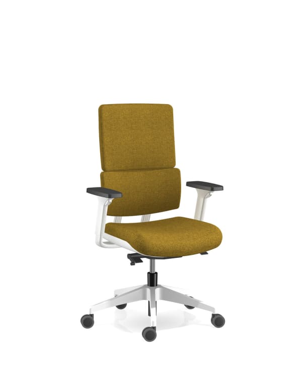 Siège haut dossier, base nylon blanc - Wi-Max
