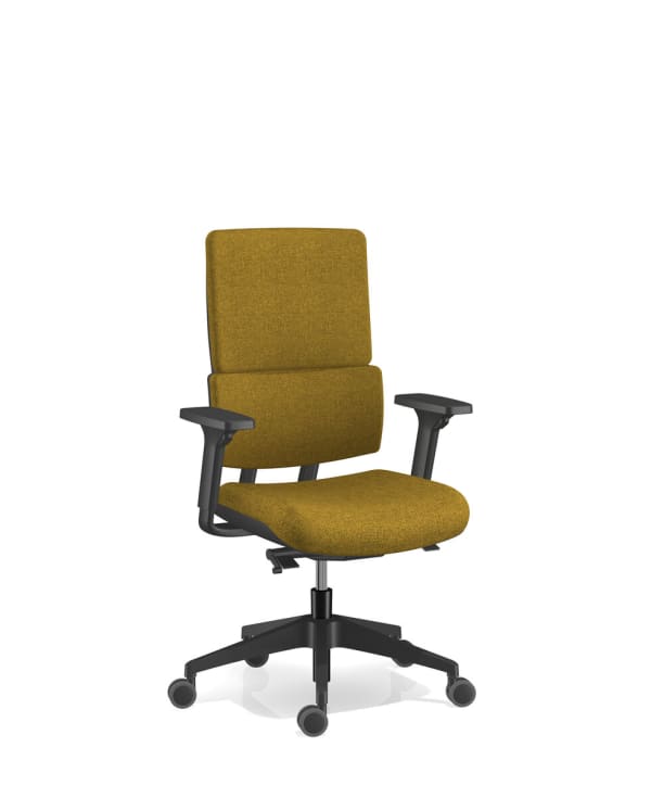 Siège haut dossier, base nylon noir - Wi-Max