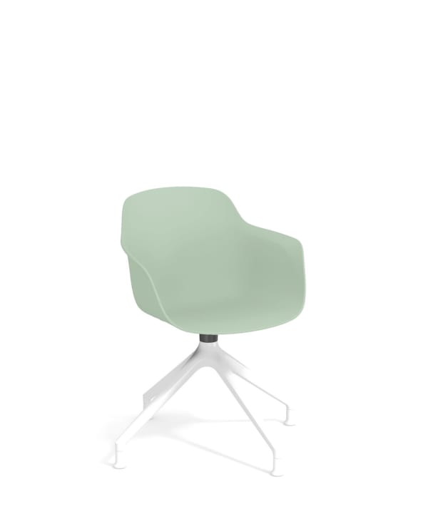 Fauteuil giratoire sur patins, coque PP - Loria