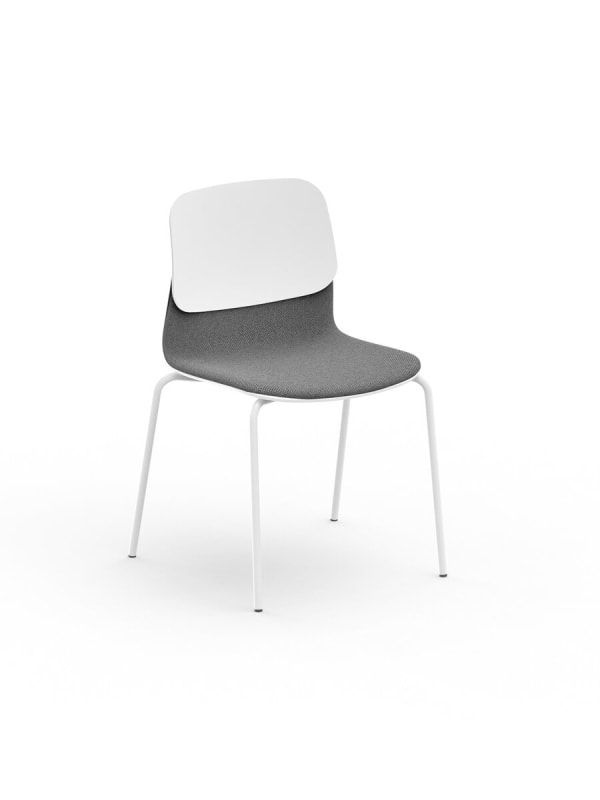 Chaise 4 pieds métal anthracite, assise et dossier polypropylène 100% recyclé - Klik