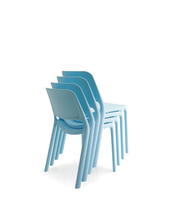 Chaise 4 pieds, polypropylène 100% recyclé, vendue par lot de 4 - Maike