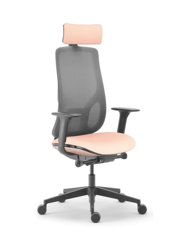 Fauteuil de direction haut dossier résille, finition noire - Eman