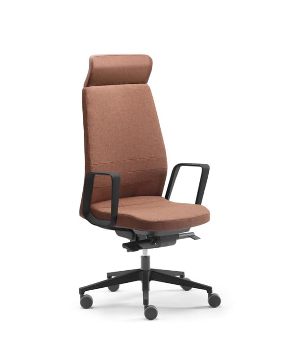 Fauteuil haut dossier avec têtière, synchro plus, translation d’assise - Eden