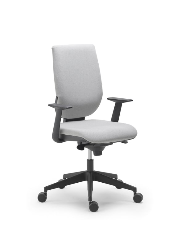 Fauteuil haut dossier résille, accotoirs 4D, base aluminium poli - Tertio