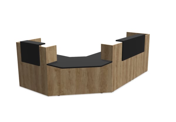 Comptoir d'accueil avec angle 90° et accueil haut - Fifty Full