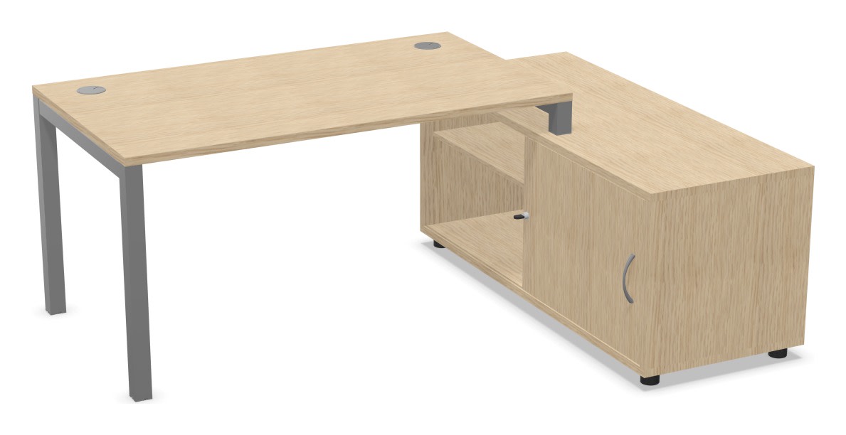 Bureau plan droit sur console B-box - Astrolite