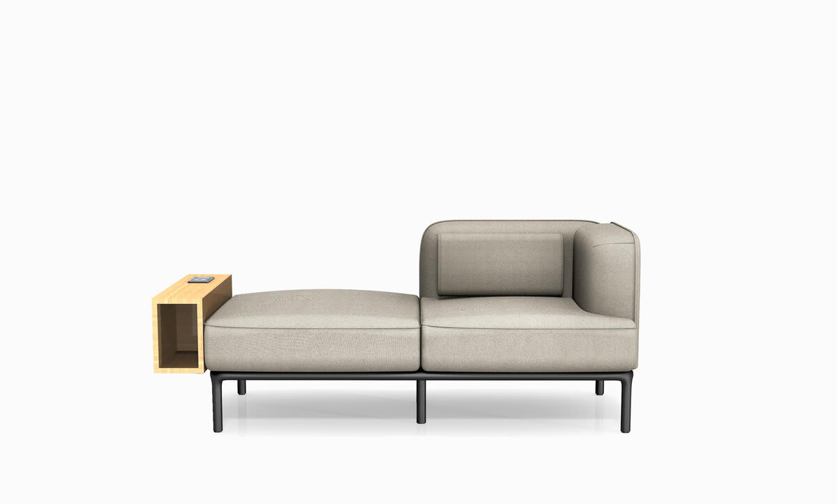 Méridienne 2 places - 1 pouf (1 angle, 1 pouf) - Rhune