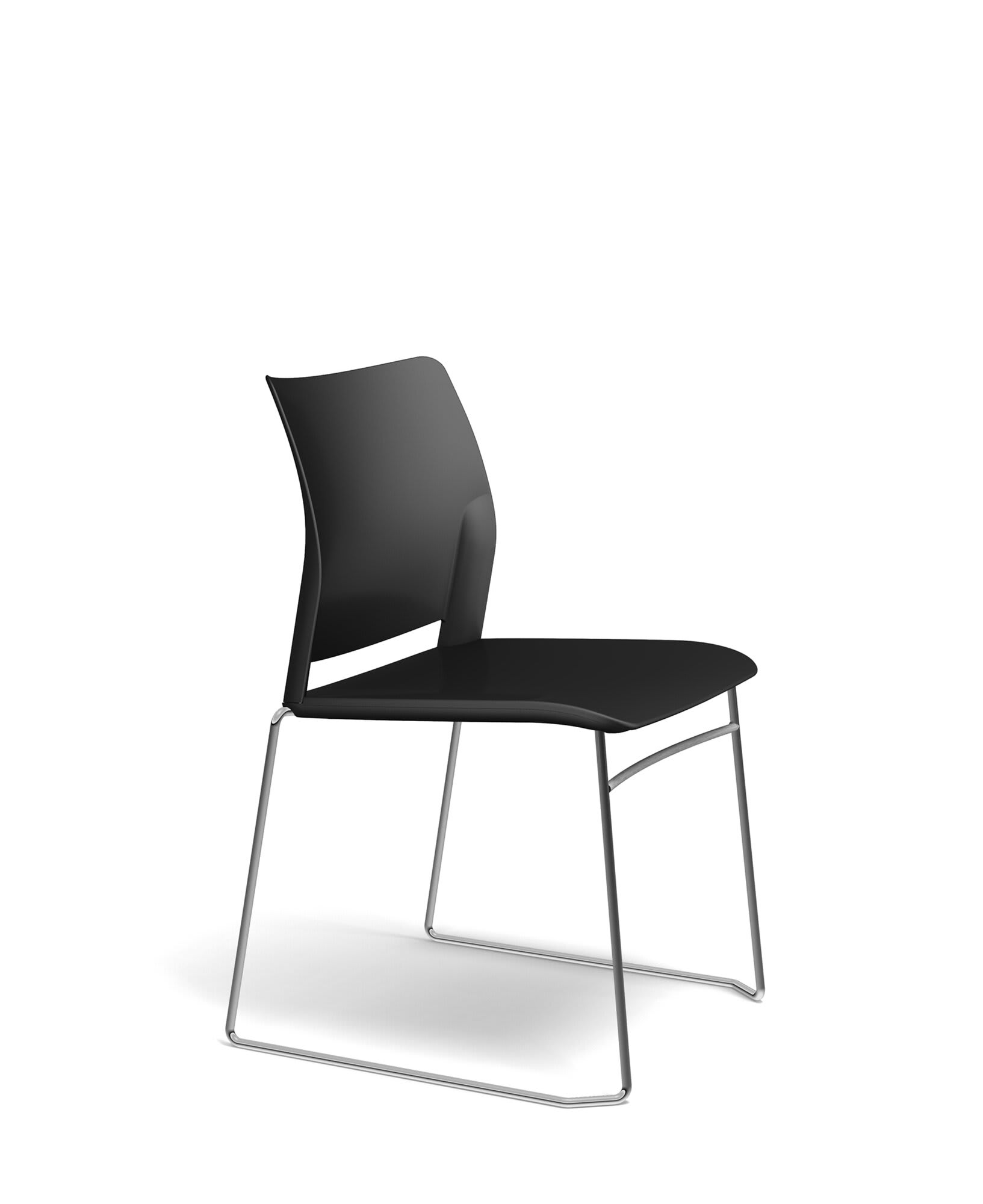 Chaise pieds traineau, assise et dos PP - Adela