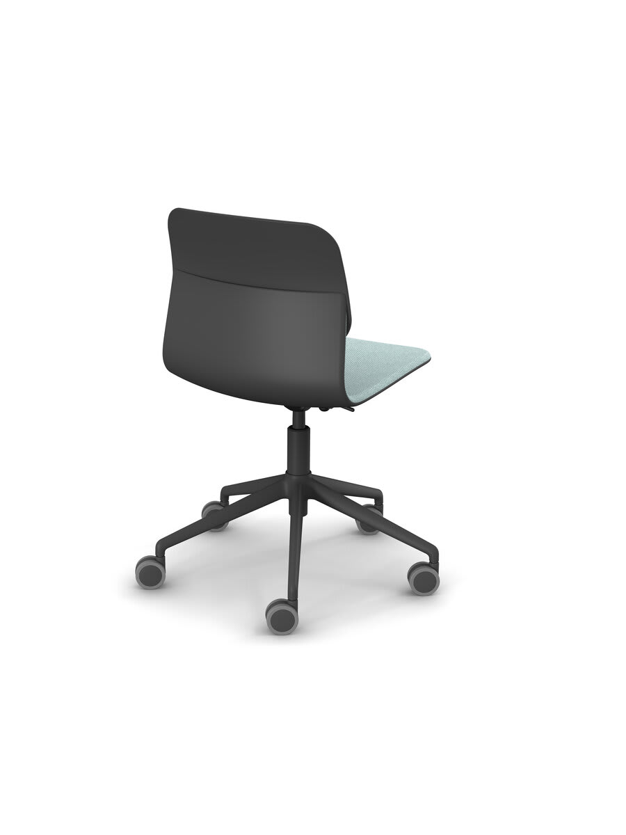 Chaise giratoire, assise PP tapissée avant, dossier PP - Klik