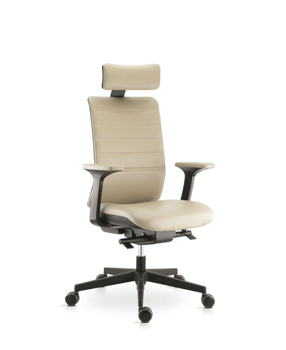 Fauteuil haut dossier avec têtière, coques noires - Wi-Max
