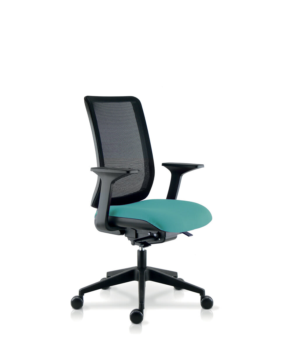 Siège haut dossier résille, base nylon noir - Wi-Max