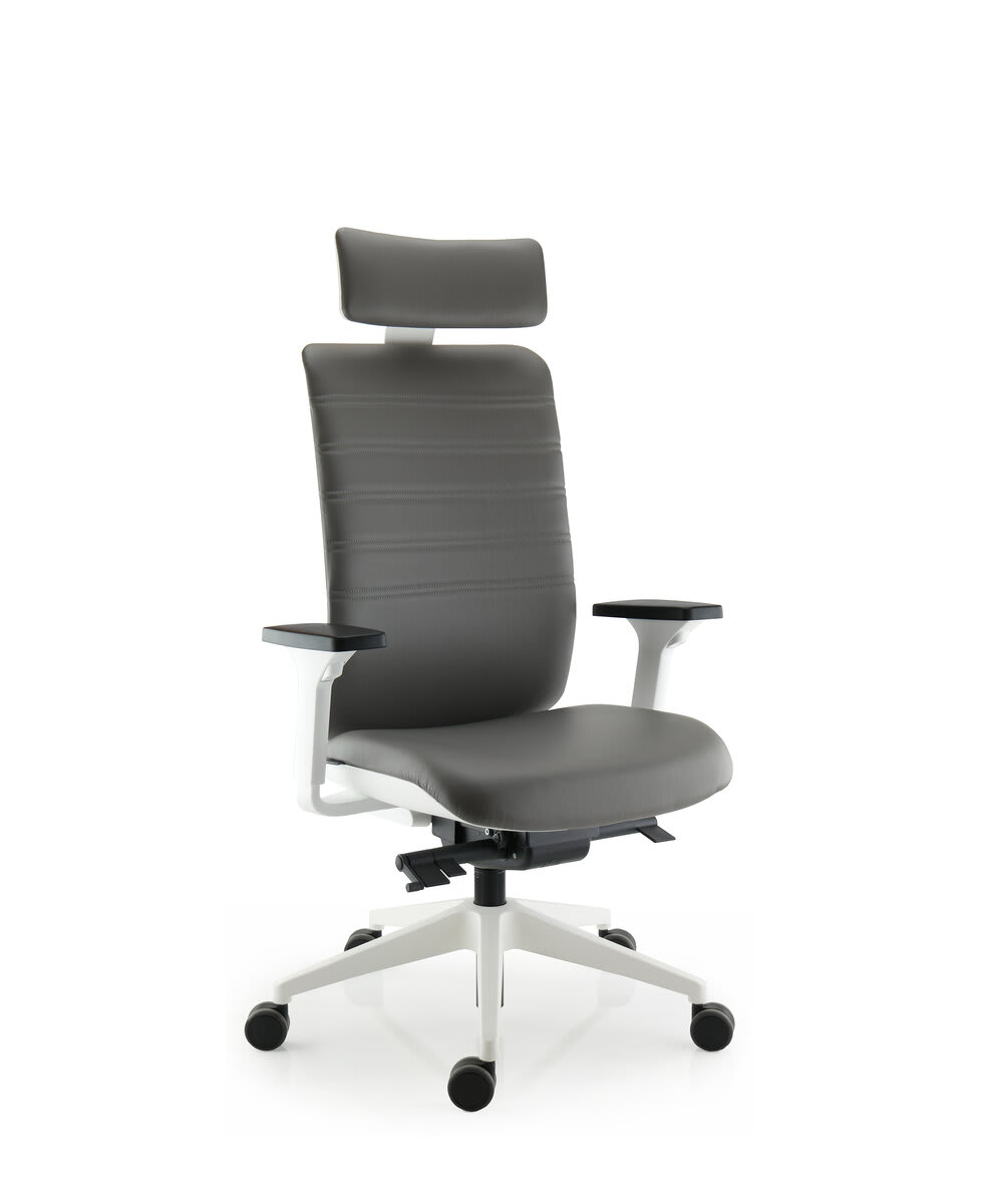 Fauteuil haut dossier avec têtière, coques blanches - Wi-Max
