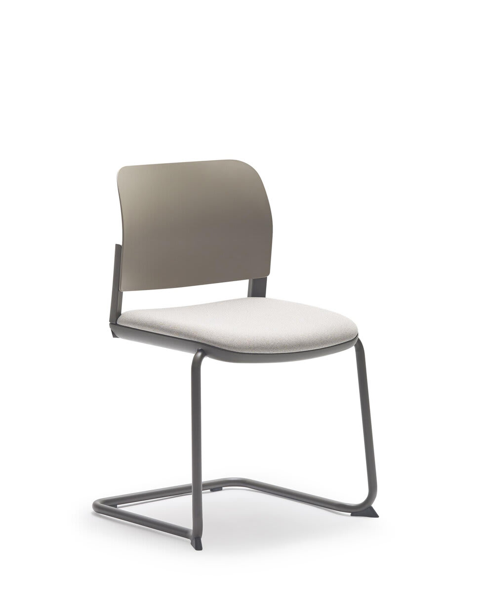 Chaise luge, assise tapissée, dos PP - Adio