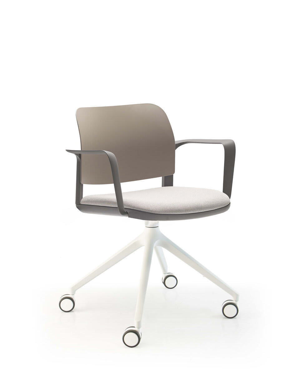 Siège giratoire, assise tapissée, dos PP - Adio