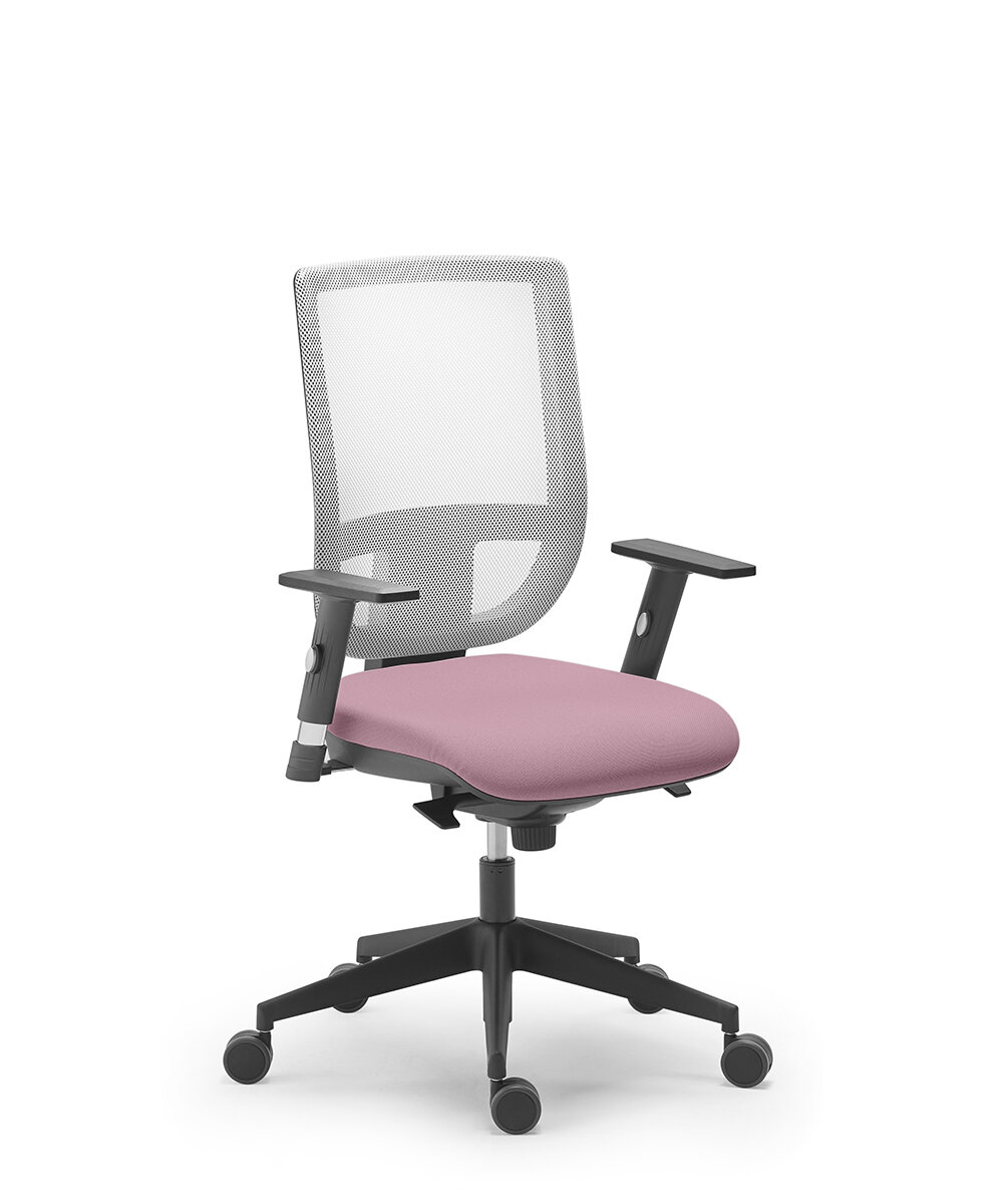 Fauteuil haut dossier résille, accotoirs 4D, base nylon noir - Tertio