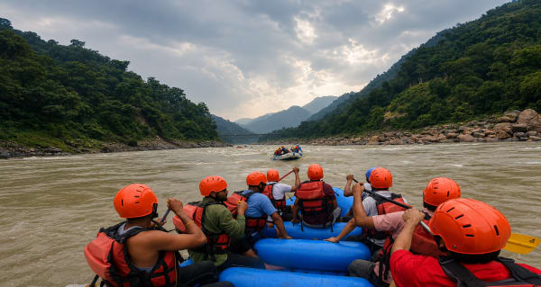 6 Km River Rafting: Brahmpuri to Nim Beach in Uttarakhand
