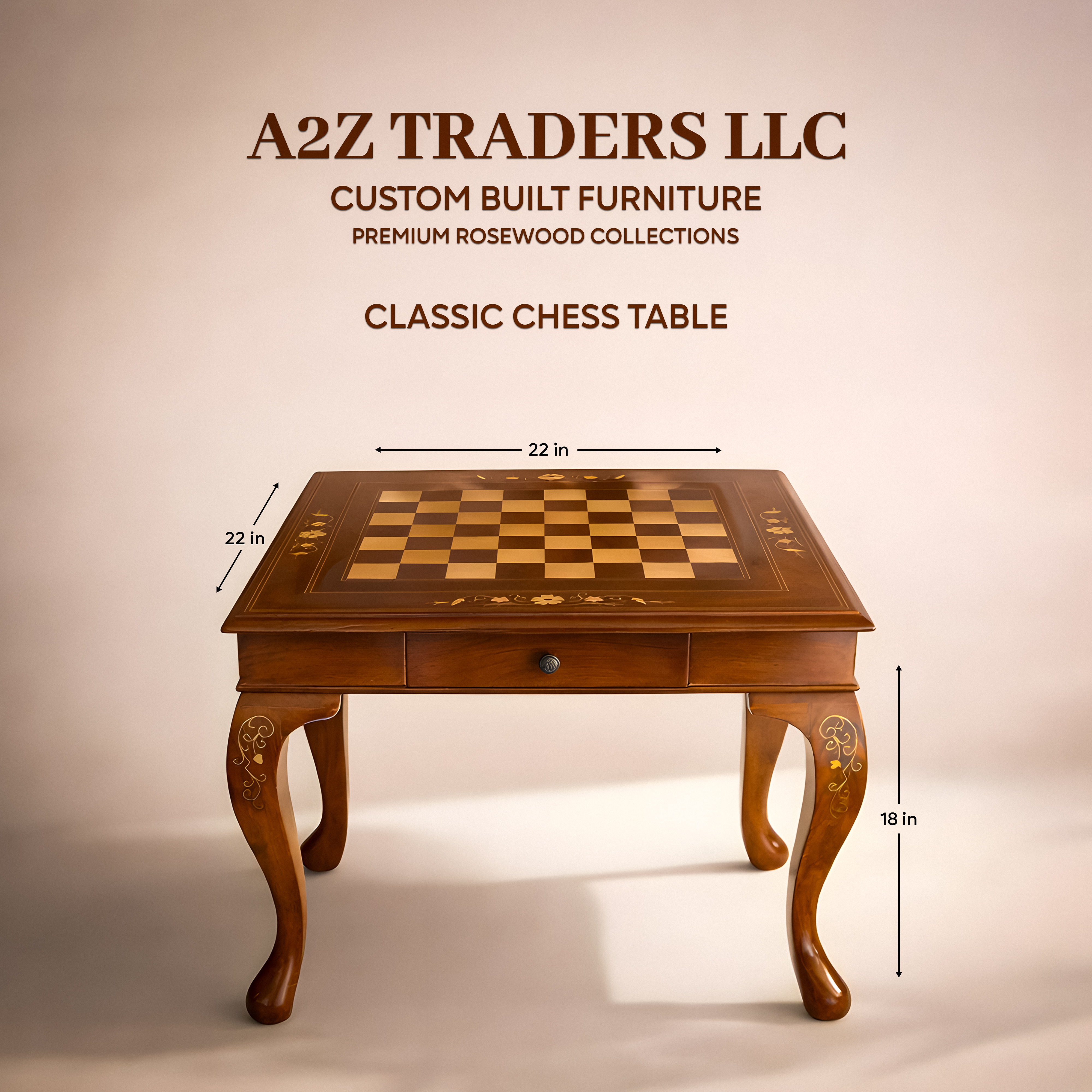 Royal Rosewood Chess Table